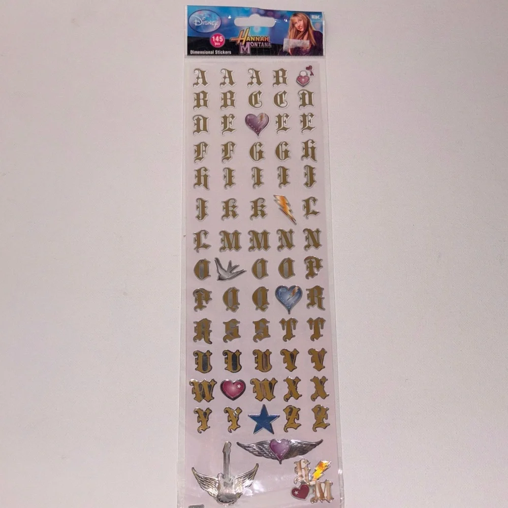 Hannah Montana Gold Alphabet Stickers NEW EK
